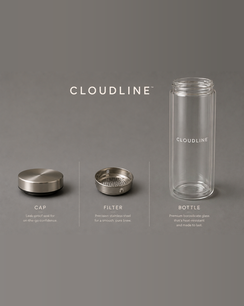Cloudline double-wall glass tea vessel