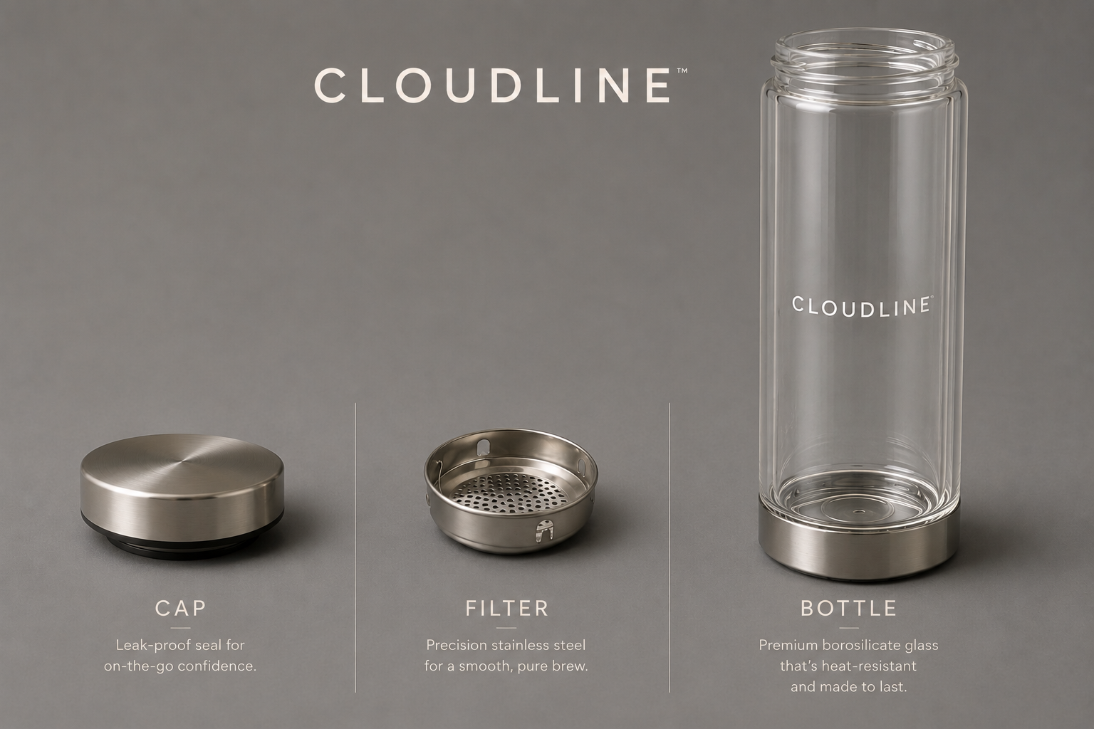 CLOUDLINE DOUBLE GLASS VESSEL
