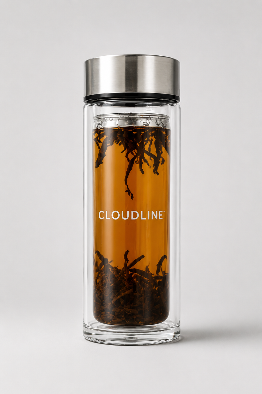 Cloudline double-wall glass tea vessel — double-wall glass vessel