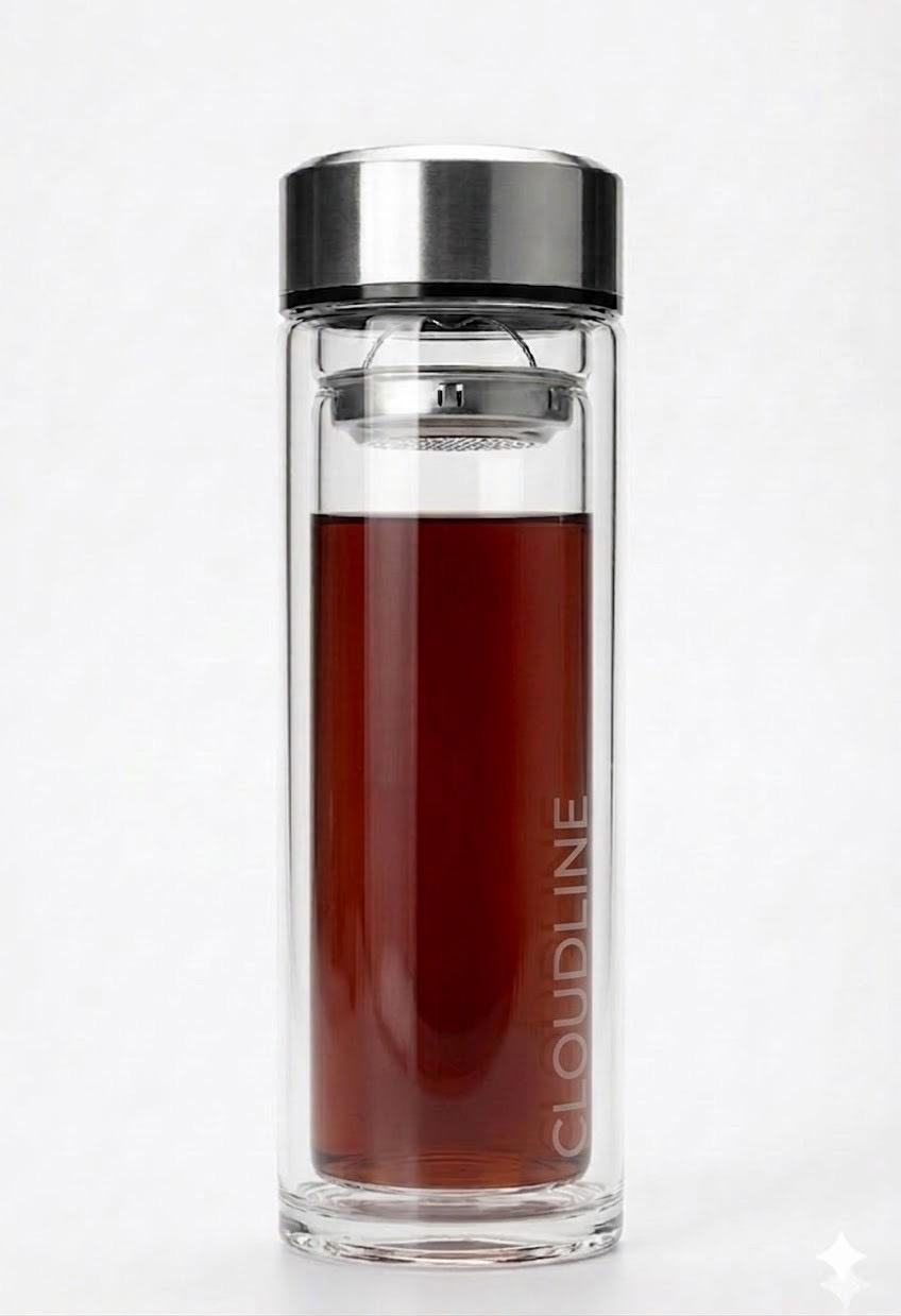 Double Glassed 500ml Vessel - Happy