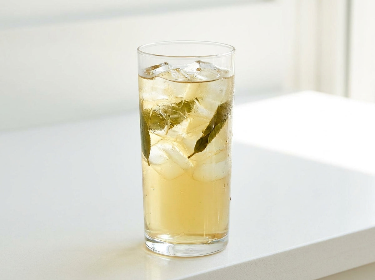Hot brew over ice.